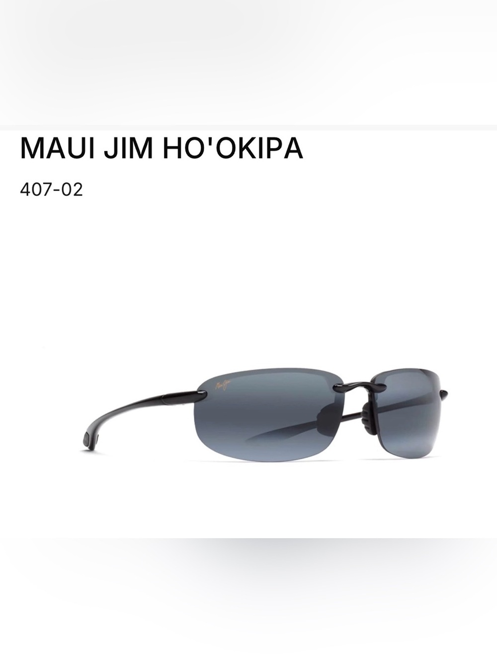 Maui Jim Ho'Okipa Rimless Sunglasses in Black